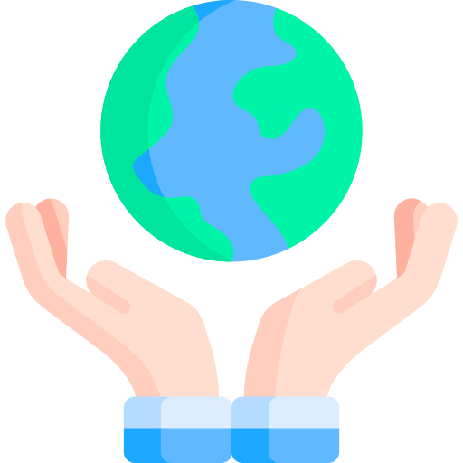 Hands holding the world.