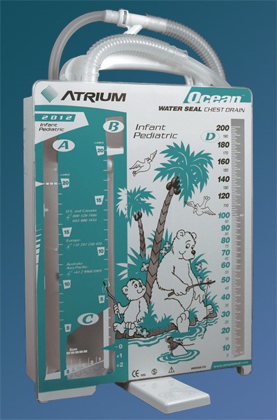 the Ocean™ Wet Suction Water Seal Drain from Atrium Medical Corp.