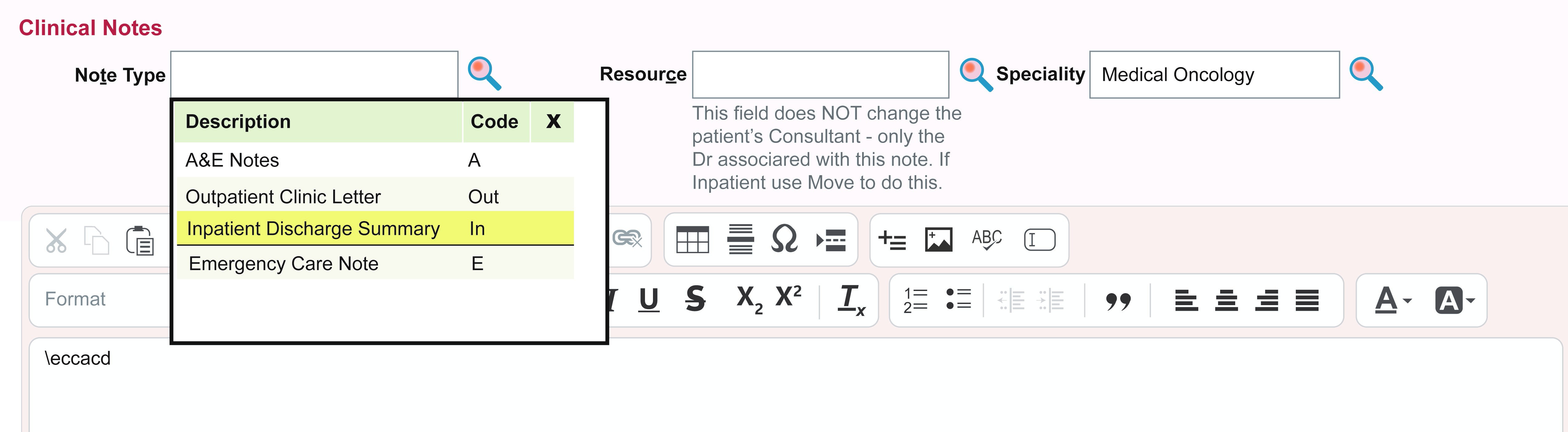 Screenshot of Elective description