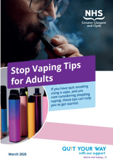 Stop Vaping tips for adults leaflet