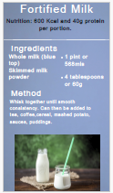 Fortified milk recipe