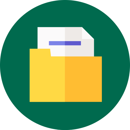 Yellow file in a green circle